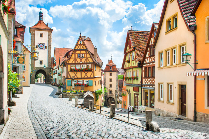 beautiful view of the historic town of rothenburg ob der tauber,