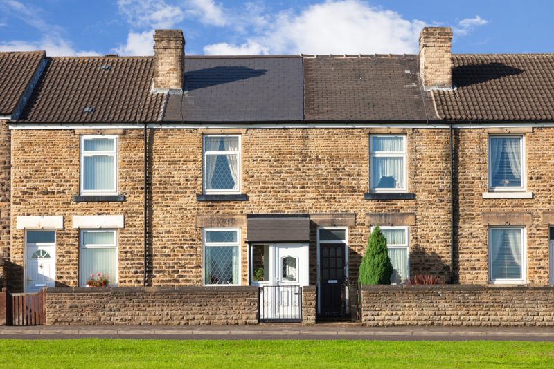 row of english terraced houses