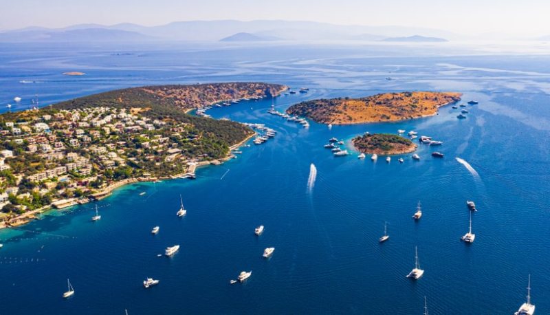 aerial,view,of,of,the,turkbuku,bay,and,luxury,yachts