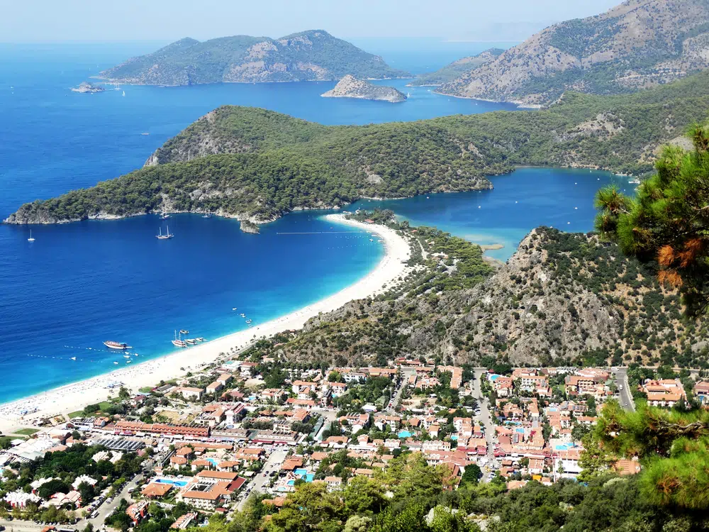 panorama of blue lagoon and beach oludeniz turkey