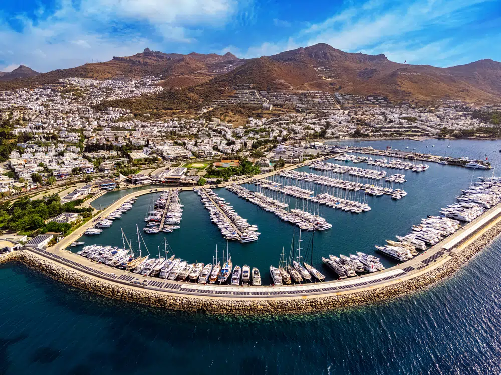 aerial view of d marin turgutreis near bodrum, turkey