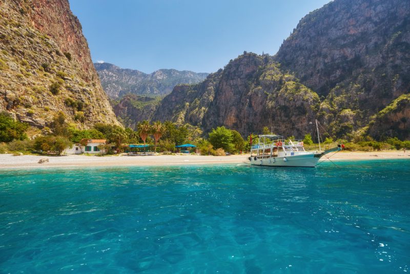 tourists visit famous butterfly valley beach