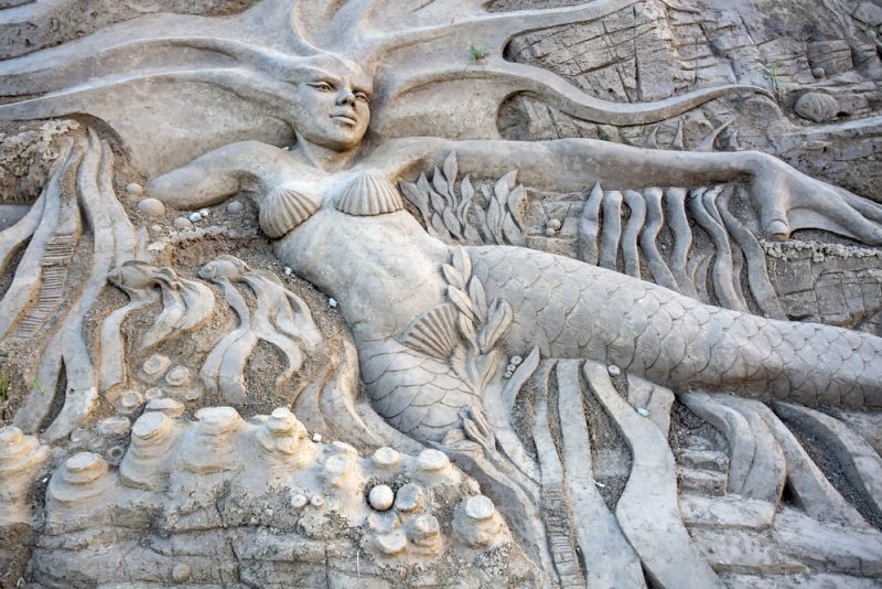 turkey / antalya, may 16, 2018, sandland historical sculpture