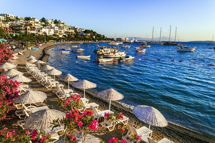 Bodrum,  Türkische Republik - summer holidays. great beaches of old town