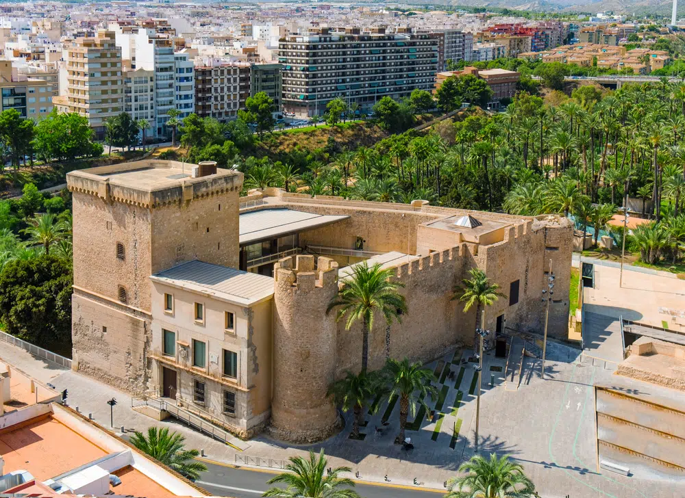 altamira castle and palmeral de elche, in spain