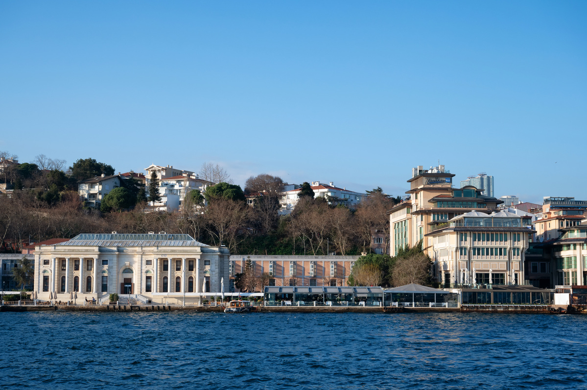 istanbul,turkey january 2022: feriye karakolu in bosphorus coast.