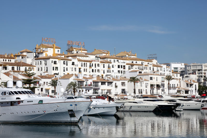 luxury yachts in the marina of puerto banus, marbella, spain. photo taken at 22nd may 2012