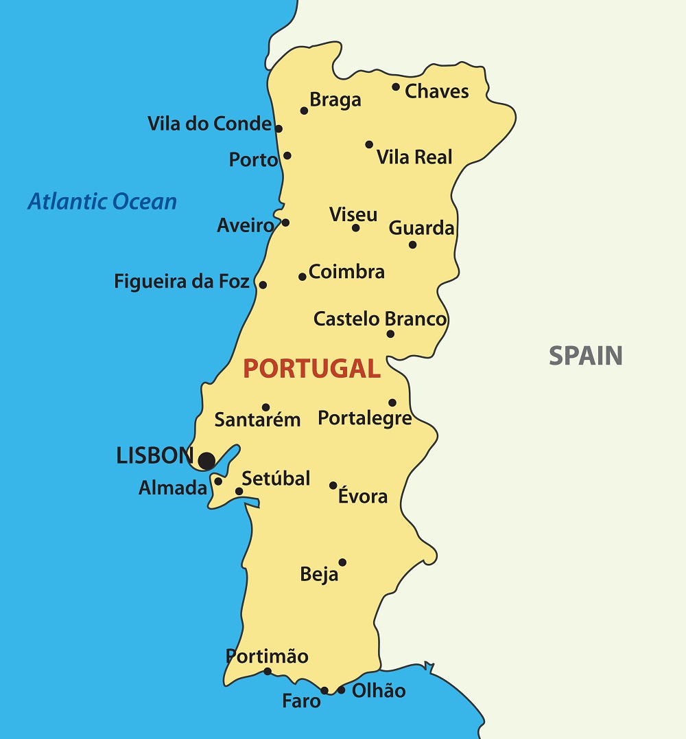 vector map of the portugal
