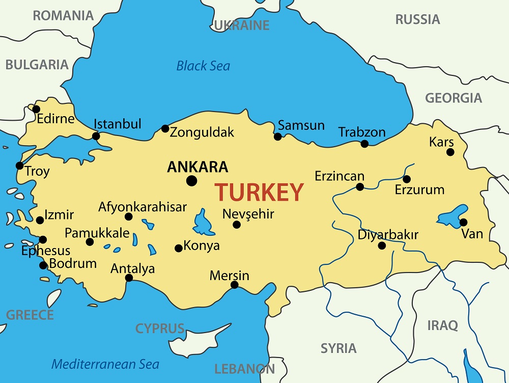 republic of turkey vector map