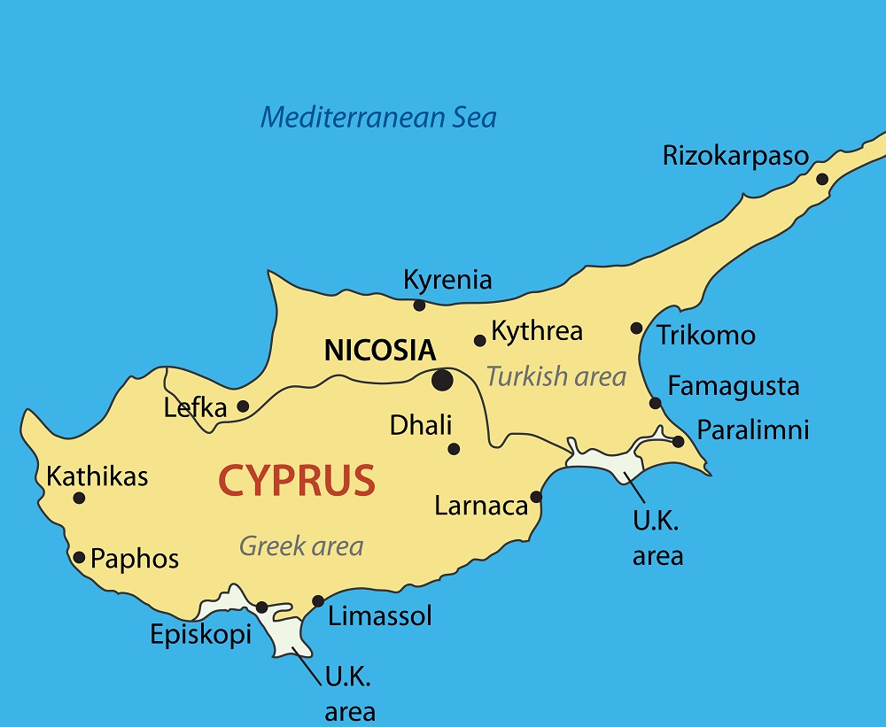 republic of cyprus vector map
