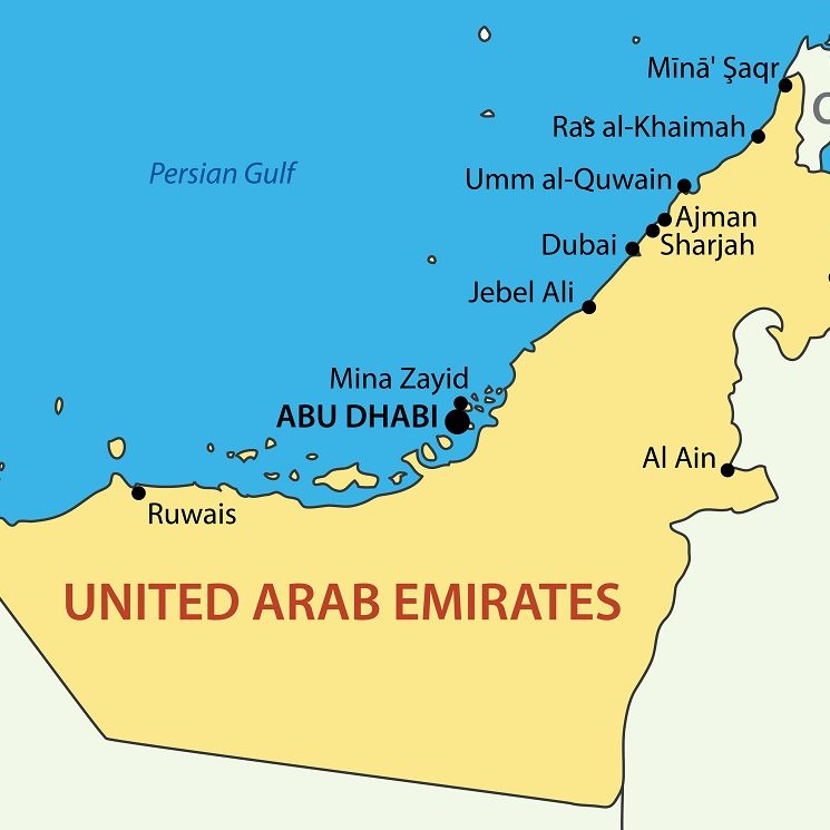 united arab emirates vector map