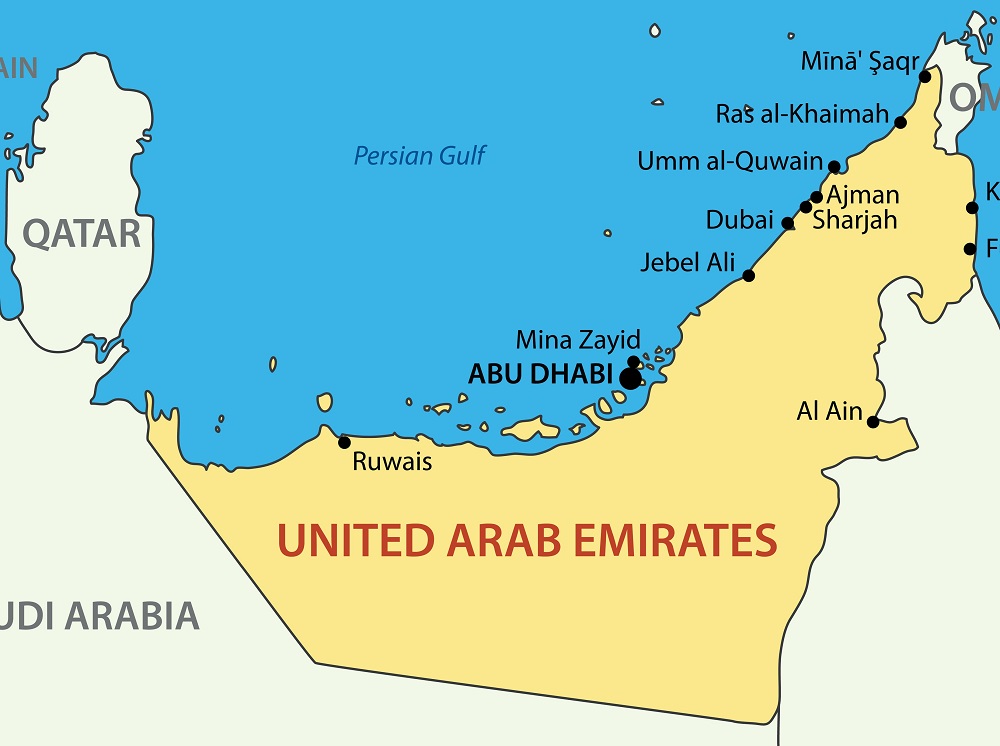united arab emirates vector map
