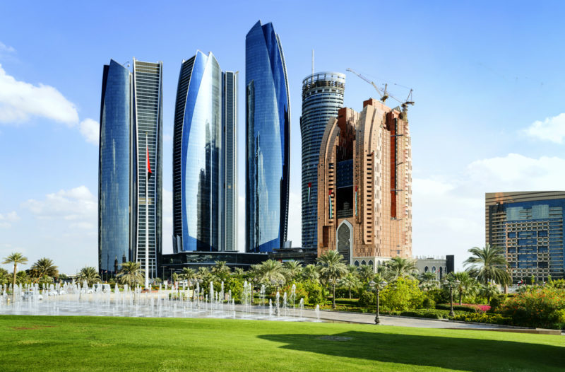 skyscrapers in abu dhabi, united arab emirates